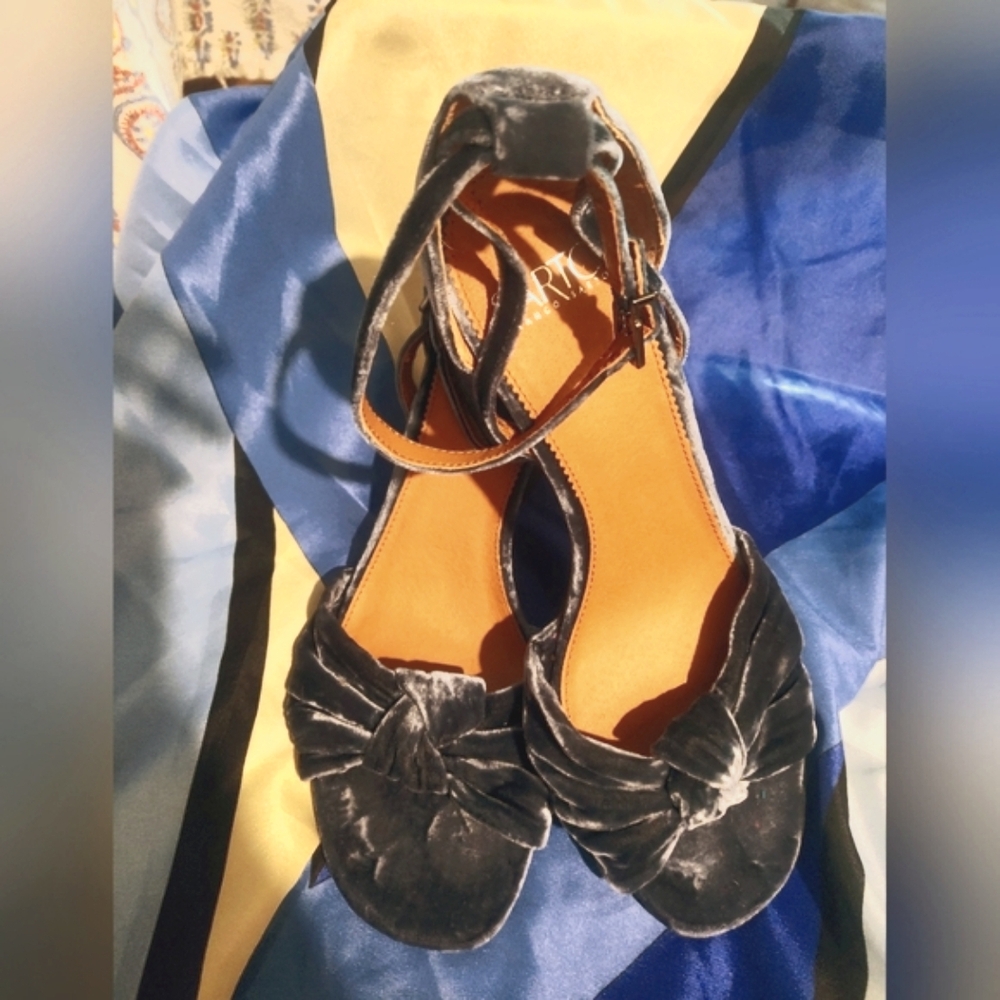 Women's Velvet Ankle Strap Sandals